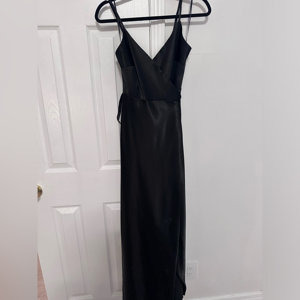 Satin black bridesmaid dress - Picture 2 of 9